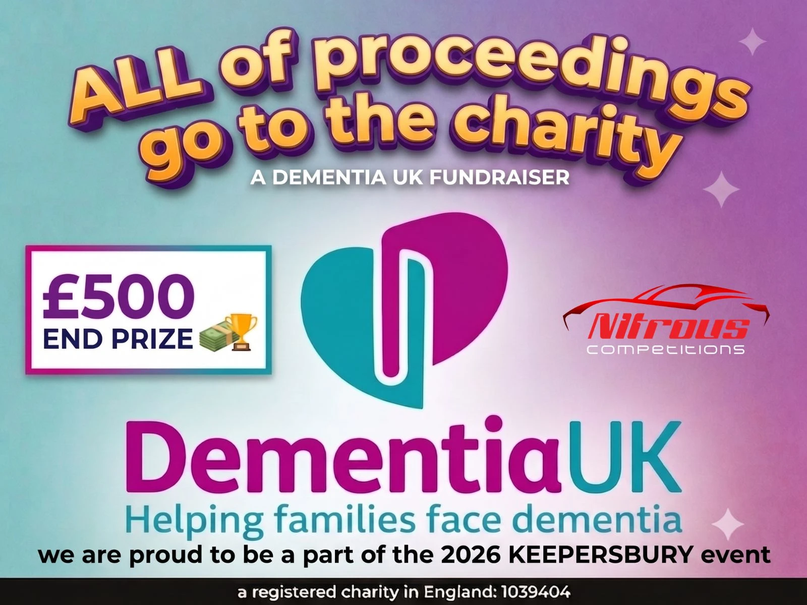 DEMENTIA UK CHARITY FUNDRAISER - £500 End Prize