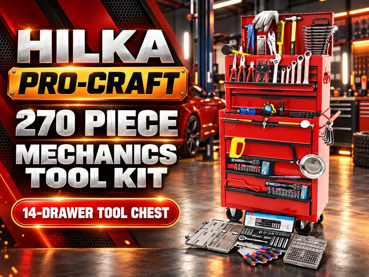 Hilka Pro-Craft Mechanics Tool Kit 270 Pieces