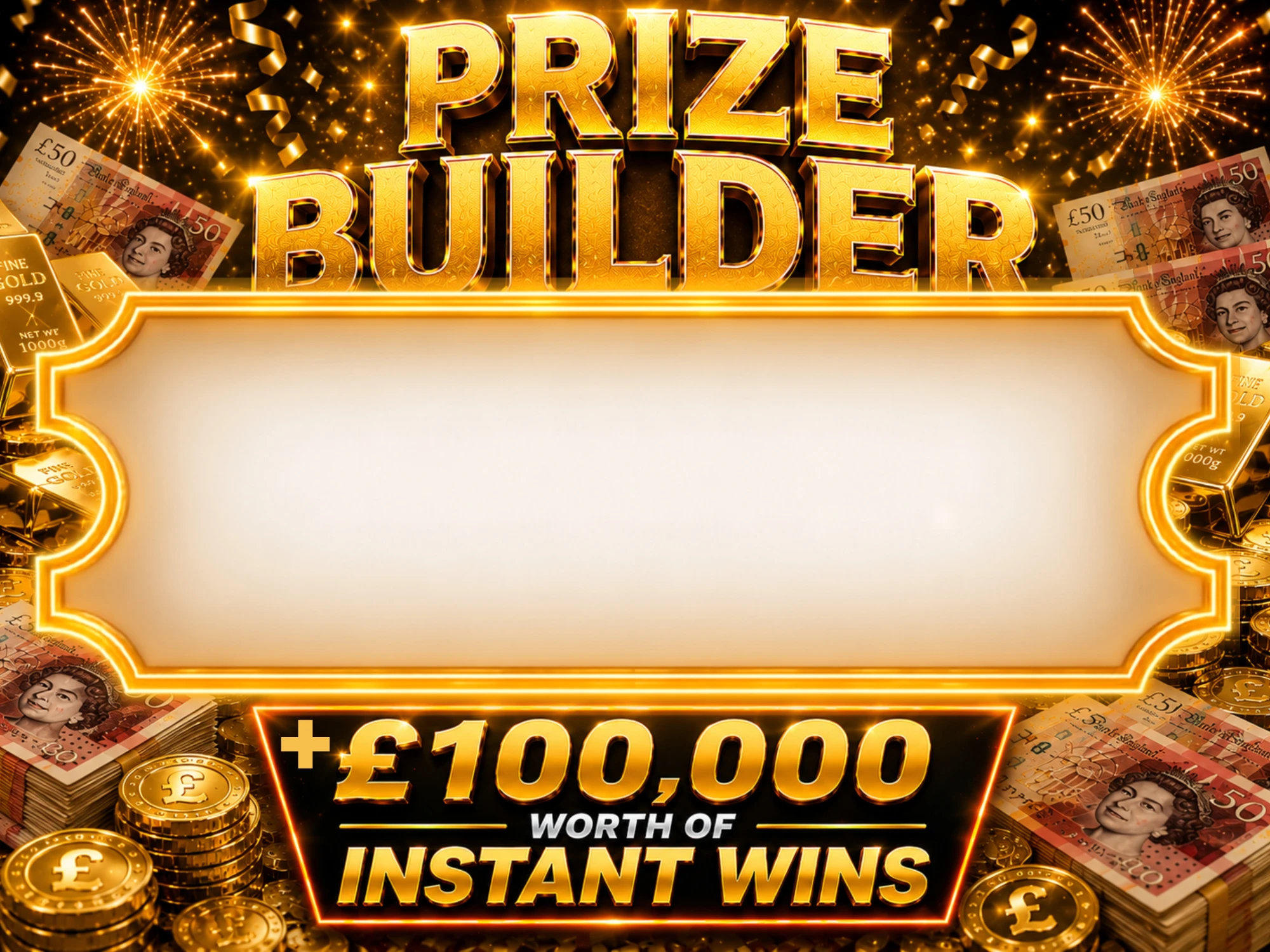 PRIZE BUILDER UP TO £1,000,000 TAX FREE CASH END PRIZE