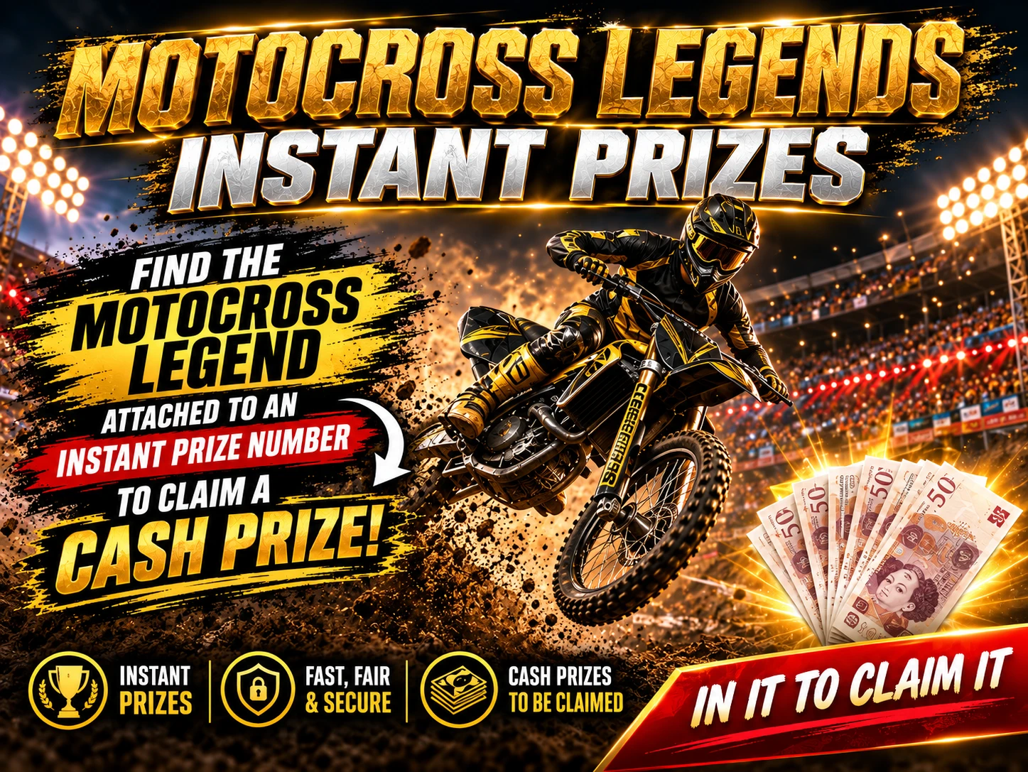 MOTOCROSS LEGENDS INSTANT PRIZES - £500 End Prize