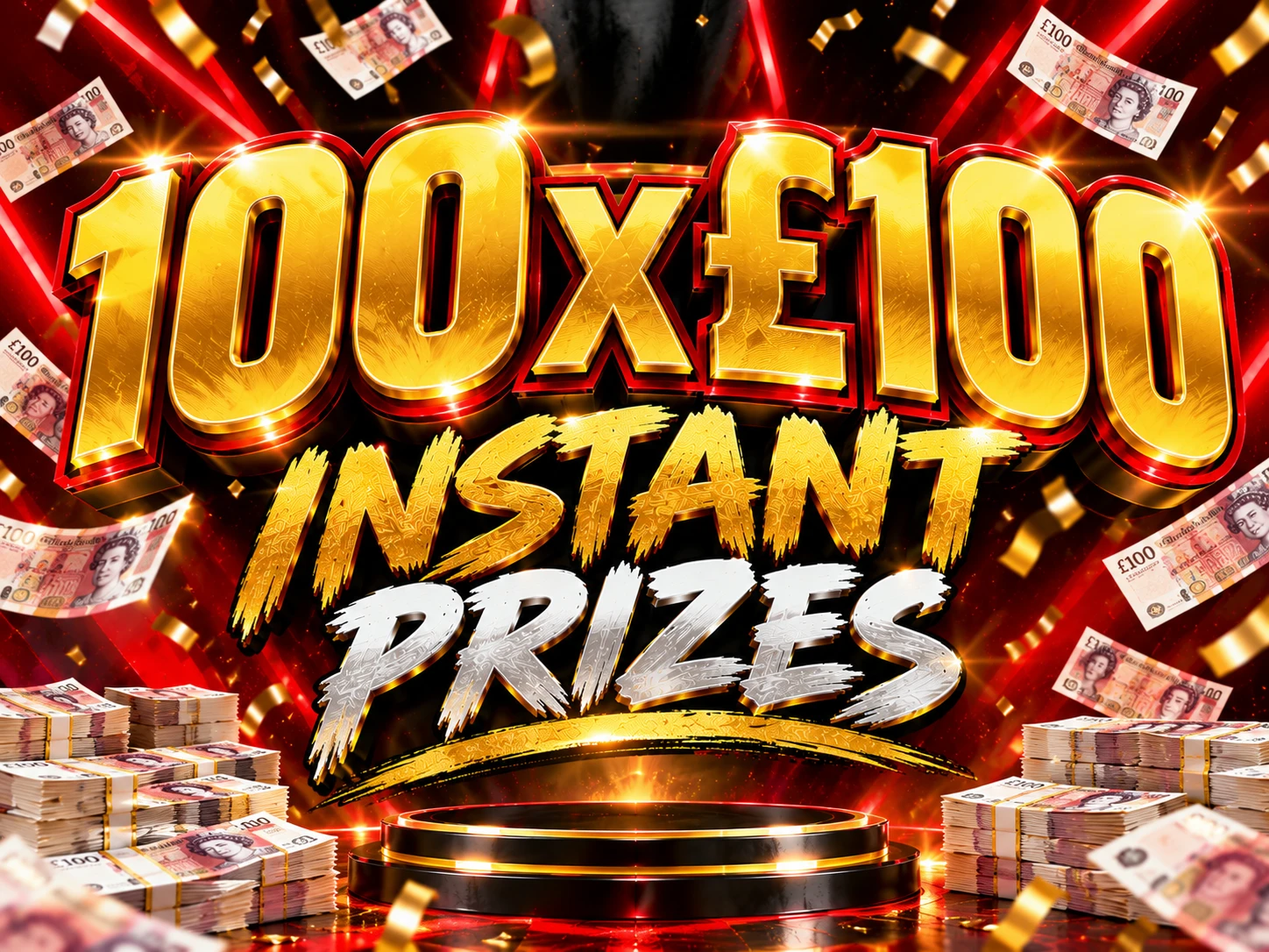 100 x £100 Instant Prizes - £500 END PRIZE - Draw 8