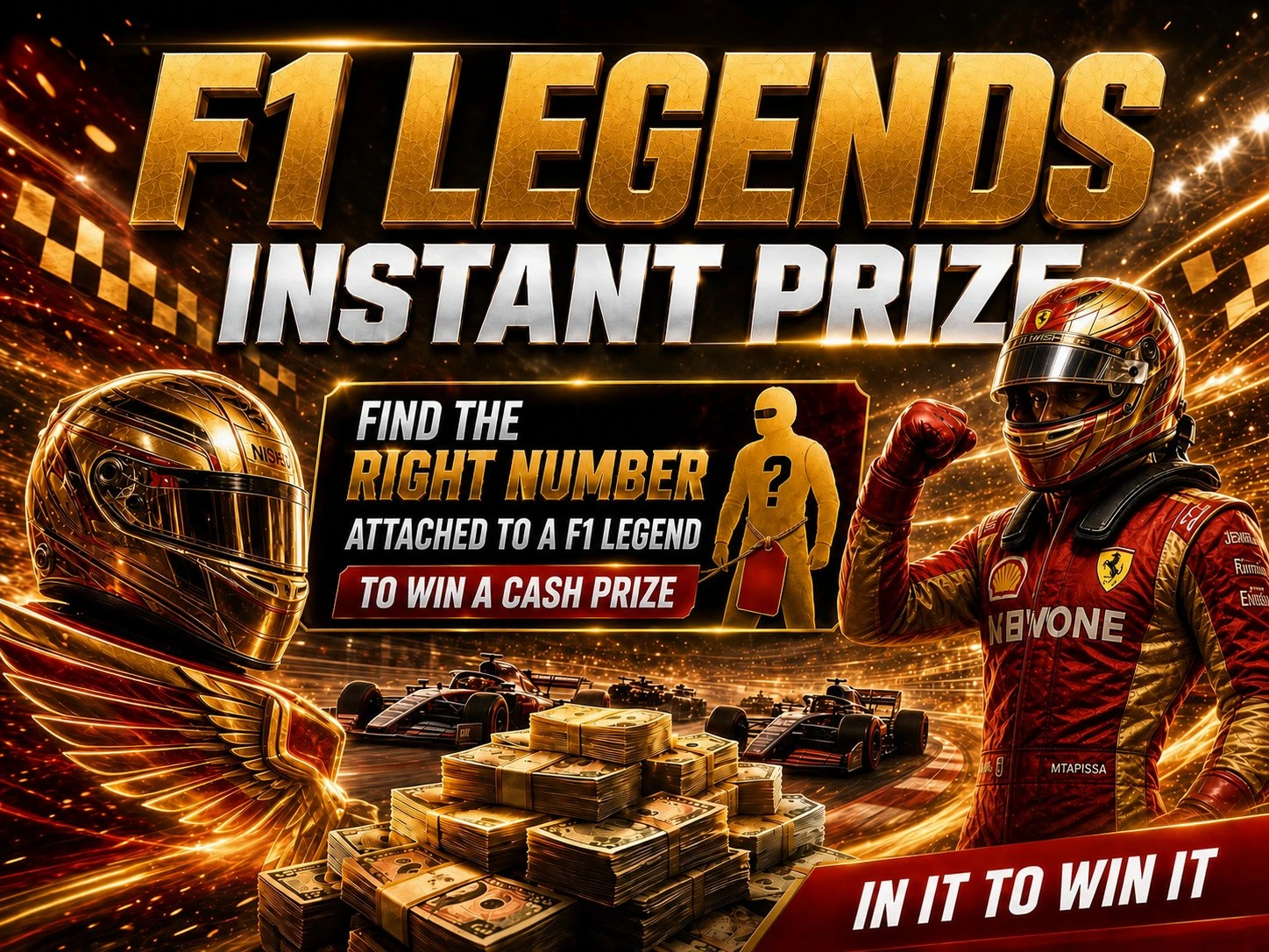 FORMULA ONE LEGENDS INSTANT PRIZES - £500 End Draw