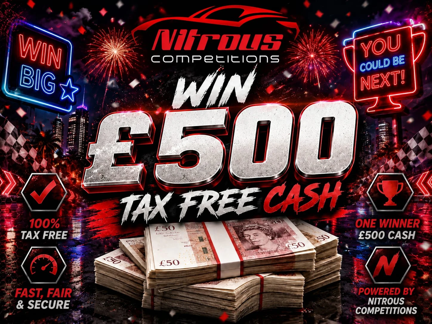 WIN £500 TAX FREE CASH - Draw 5