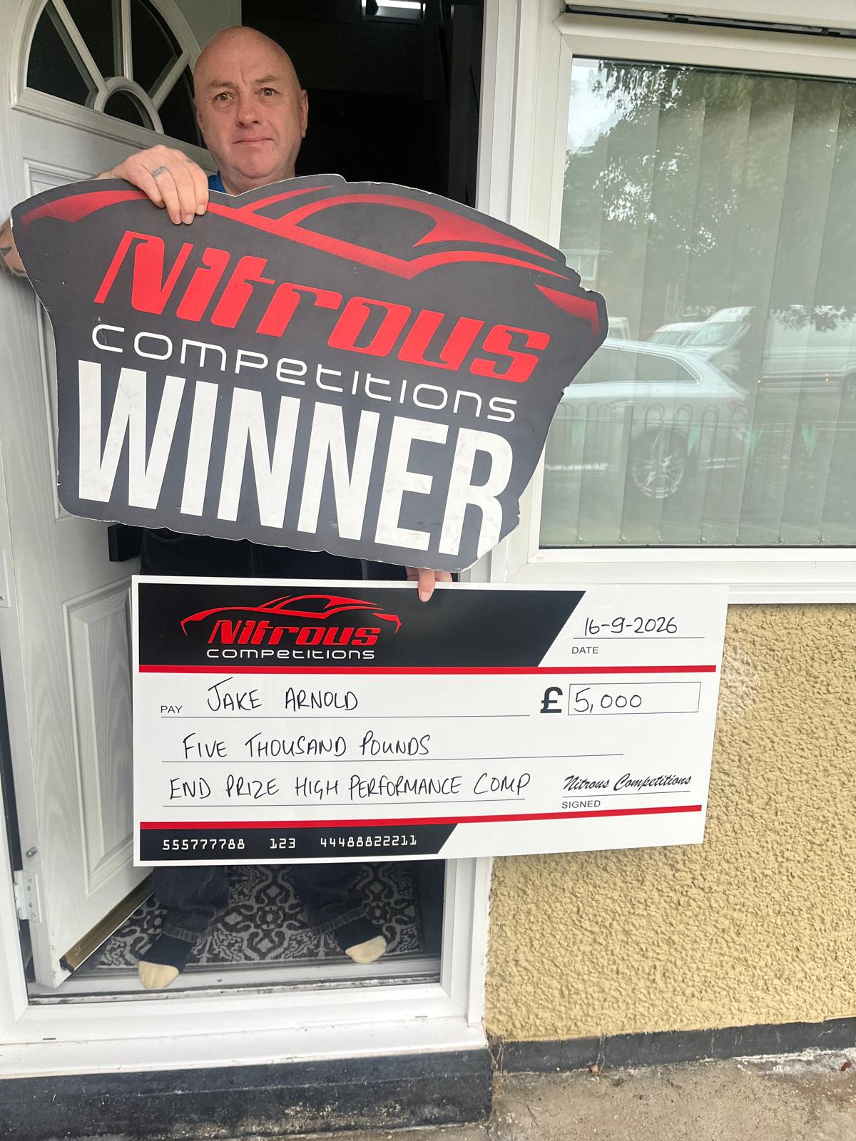 5 High Performance Car Instant Prizes - £5,000 End Prize