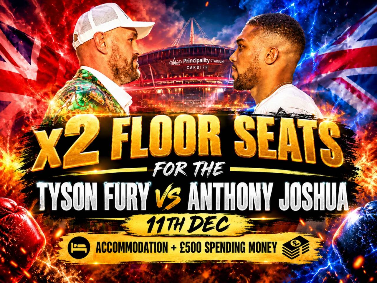 AJ VS FURY | X2 Floor Seats + Accommodation + £500 Spending Money