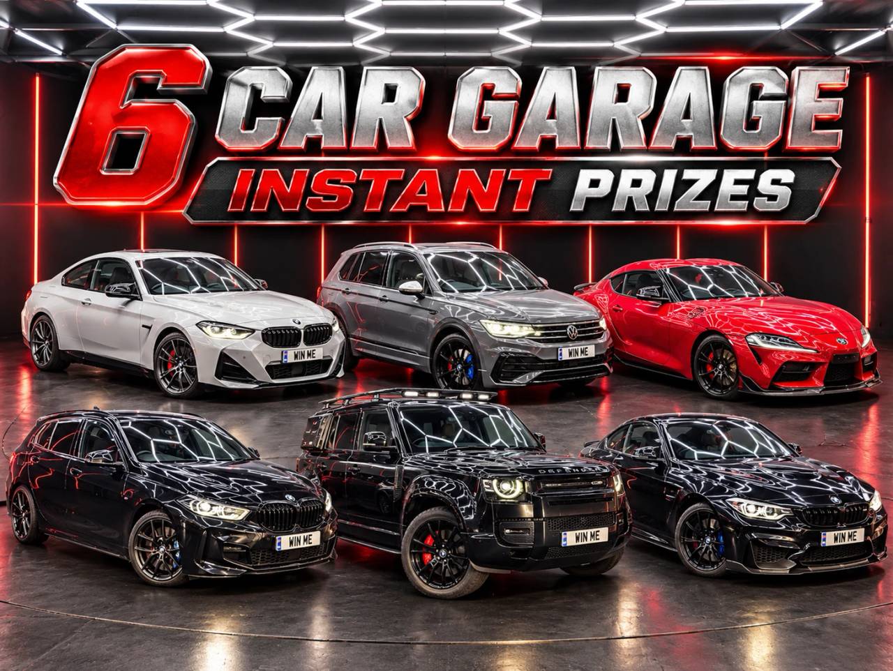 6 Car Garage Instant Prizes - £5,000 End Prize